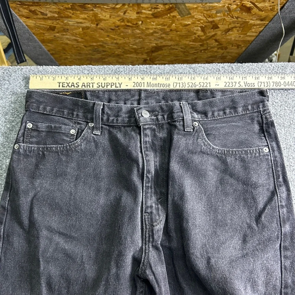 Levi's Jeans Mens Size 38 Black 505 Regular Fit Straight Leg Faded Casual Denim